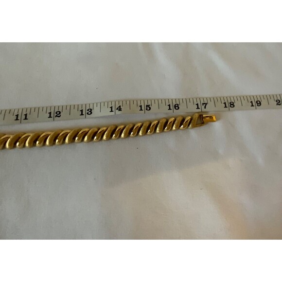 Vintage Napier Gold Tone Alternating Shiny/Matt Chunky Necklace Fashion Jewelry - Picture 5 of 7